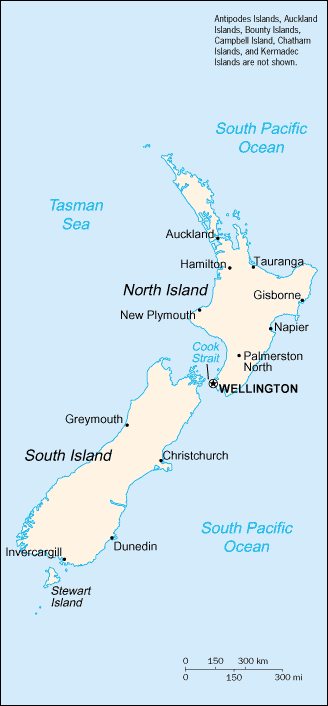 Map of New Zealand