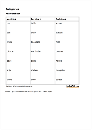 sorting answers